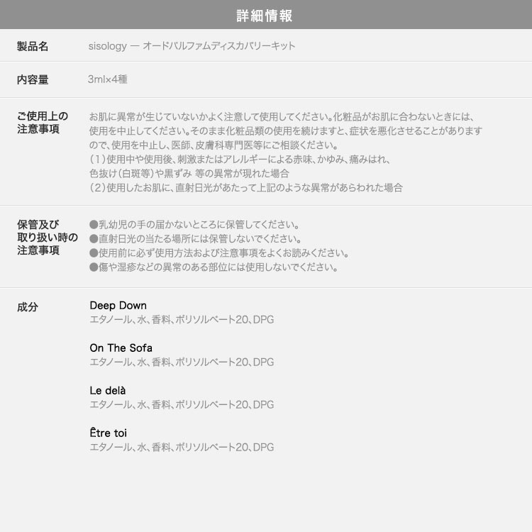 オードパルファムディスカバリーキット